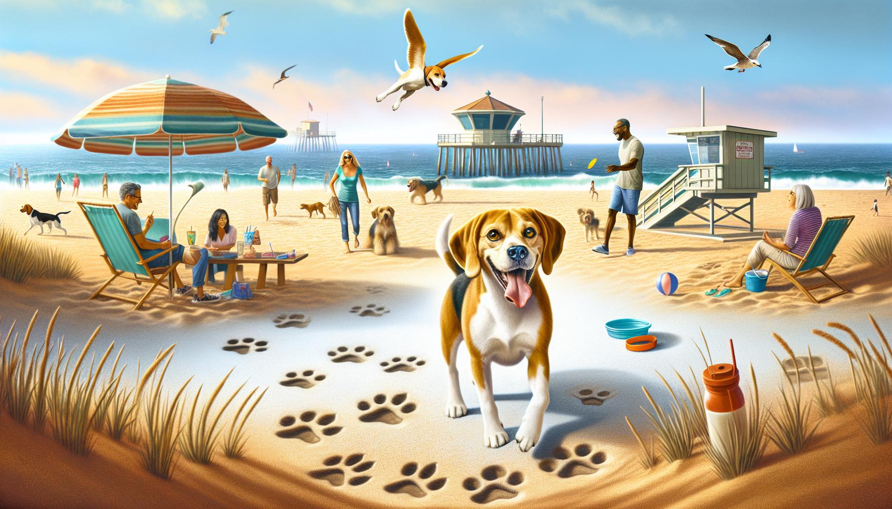 Visiting Huntington Dog Beach with Our Beagle Sniffy